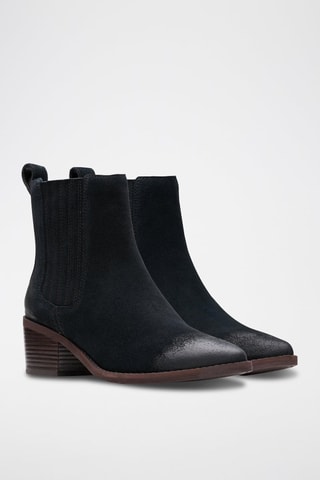 Bottines Chelsea en nubuck Morzine Top - Noir