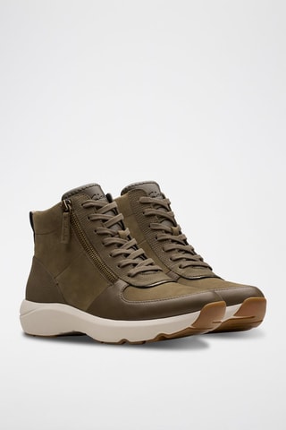 Baskets montantes en cuir Tivoli Lane - Vert olive