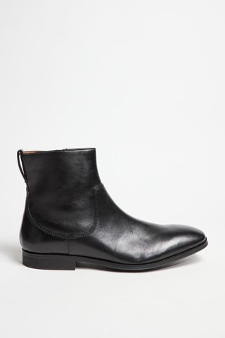 Boots en cuir Gilman Zip - Noir