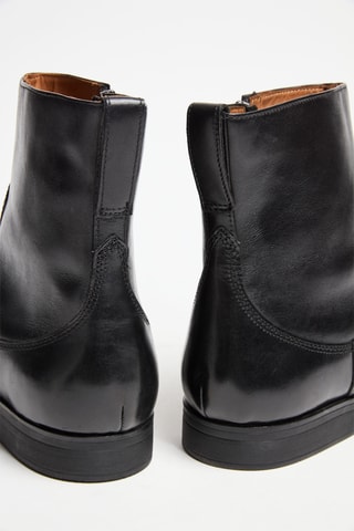 Boots en cuir Gilman Zip - Noir