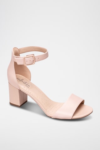 Sandales à talons en cuir Deva Mae - Beige