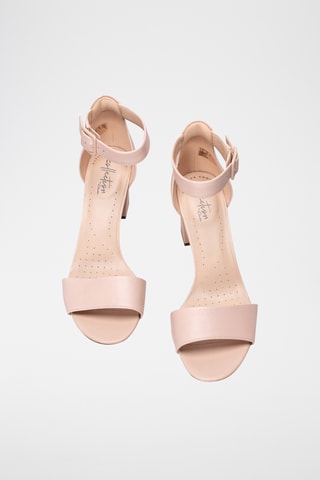 Sandales à talons en cuir Deva Mae - Beige
