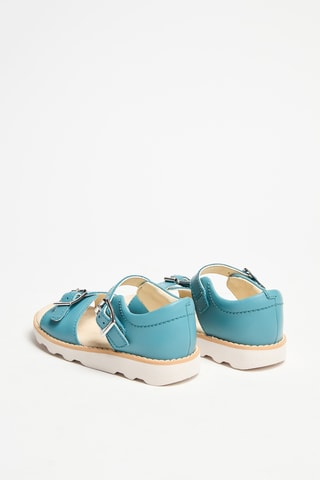 Sandales en cuir Crown Bloom T - Turquoise
