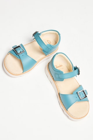 Sandales en cuir Crown Bloom T - Turquoise