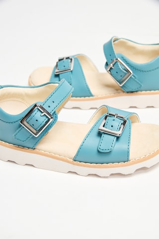 Sandales en cuir Crown Bloom T - Turquoise