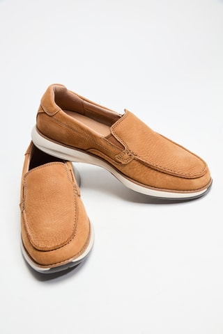 Chaussures bateau en cuir Un Pilot Step - Marron clair