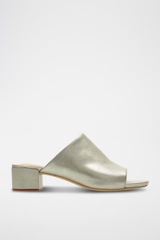 Mules à talons en cuir Orabella Daisy - Argenté