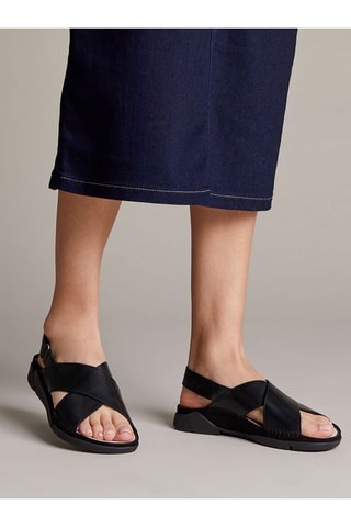 Sandales en cuir Tri Alexia - Noir