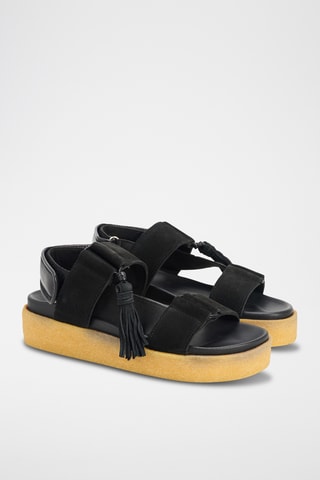 Sandales plateformes en nubuck Crepe Sndl - Noir