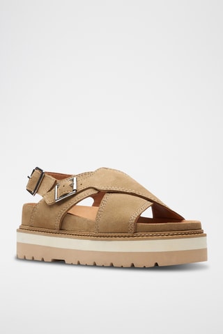 Sandales plateformes en cuir Orianna Roam - Beige