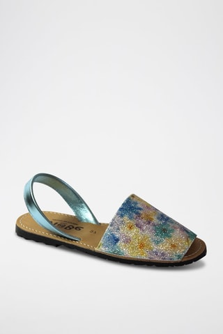 Minorchine in pelle - Blu e giallo