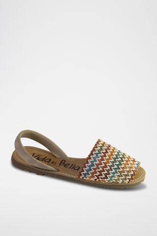 Minorchine in pelle - Marrone e arancione