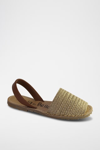 Minorchine in pelle intrecciata - Beige
