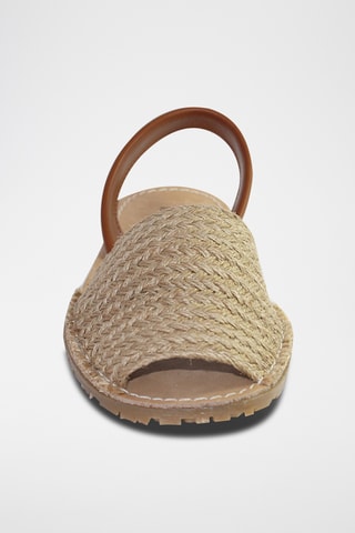 Minorchine in pelle intrecciata - Beige