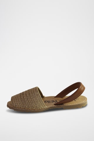 Minorchine in pelle intrecciata - Beige