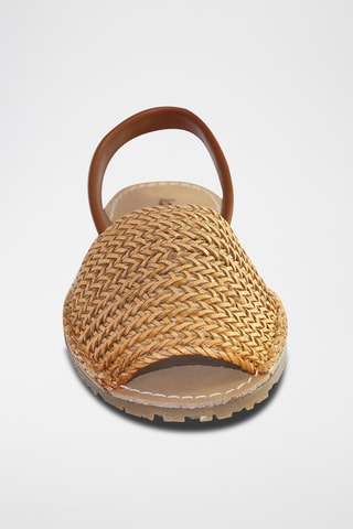 Minorchine in pelle intrecciata - Marrone