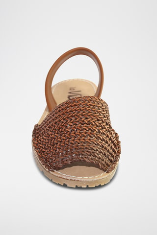 Minorchine in pelle intrecciata - Marrone
