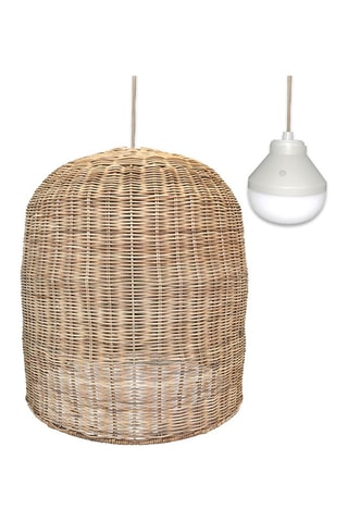 Lámpara de techo con bombilla LED portátil de ratán Giacomo Nomad - Natural