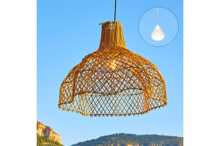Lámpara de techo LED de ratán Aria - Natural