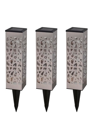 3 balizas solares LED Organic Inox - Plateado