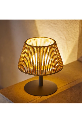 Lámpara LED Standy mini raffy - Negro y marrón
