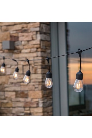 Guirnalda solar LED party guingette solar - Blanco cálido - 1 W
