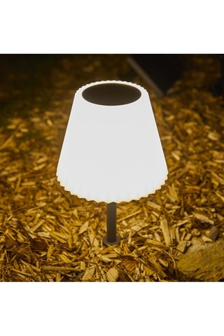 Lámpara de sobremesa solar LED Lady spike bouffant - Blanco y negro