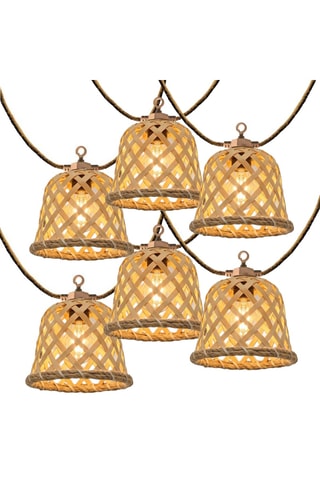 2 guirlandes lumineuses LED en bambou Maly Light Hybrid - Blanc chaud - 2,88 W