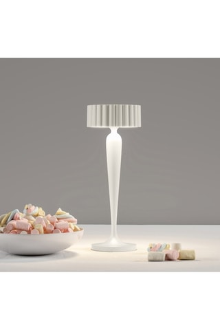 Lámpara de sobremesa inalámbrica de aluminio TWIGGY Blanco A26 cm