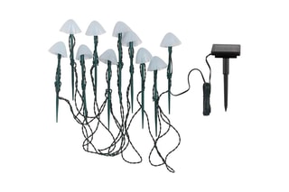 10 minichampiñones de luces solares LED Champy - Negro y blanco