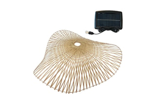 Lámpara de techo solar LED de bambú de exterior - Beige