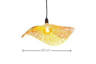 Lámpara de techo solar LED de bambú de exterior - Beige