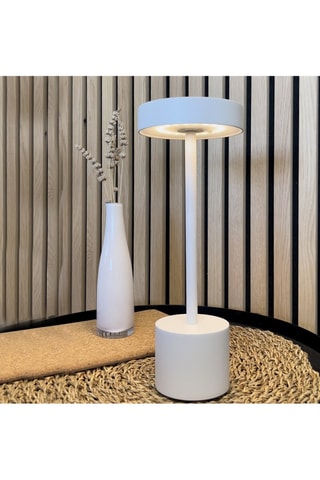 Lámpara de sobremesa inalámbrica LED recargable Roby - Blanco