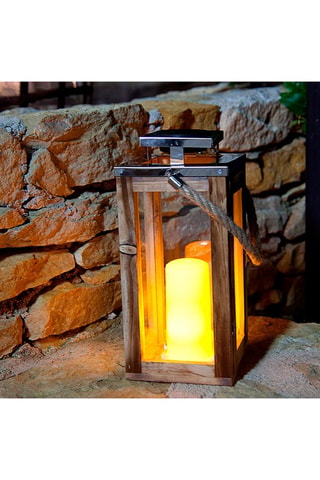 Farol solar de madera Oacky - Natural - 1 W