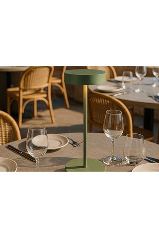 Lámpara de sobremesa inalámbrica de aluminio SANDY Verde A33 cm