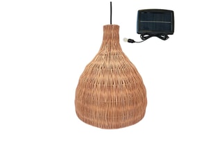 Lámpara de techo LED solar de ratán Bella - Natural