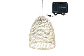 Lámpara de techo LED solar de ratán Paulo - Natural