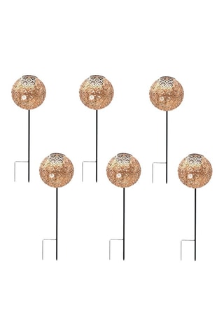 6 balizas solares LED Agadir - Dorado