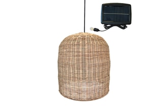 Lámpara de techo LED de exterior de ratán Giacomo - Natural