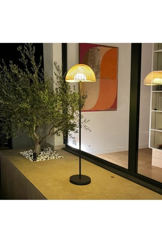 Lámpara de pie inalámbrica LED recargable Faroe - Negro y natural