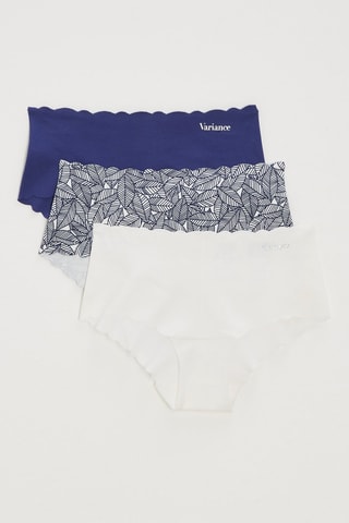 3 shortis Les Quotidiens - Blanco y beige
