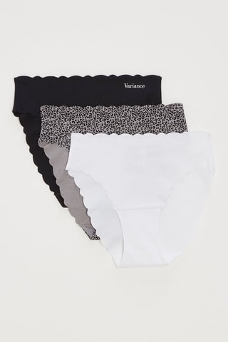 3 bragas Les quotidiens - Negro y blanco