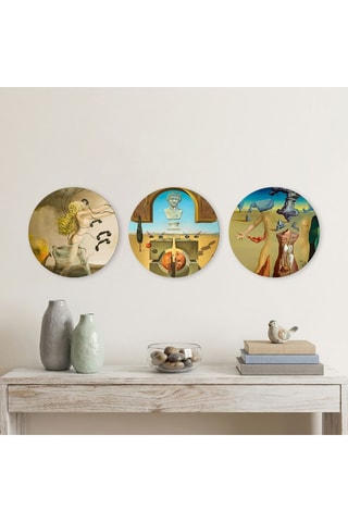 3 tableaux « Rhapsodie moderne », « Dématérialisation près du nez de Néron » et « Trilogie du désert : Oasis » Salvador Dalí - 3 x (30 x 30 cm)