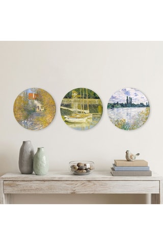 3 tableaux « Argenteuil » Claude Monet - 3 x (30 x 30 cm)