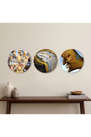 3 tableaux « Galatée des sphères » et « La Persistance de la mémoire » Salvador Dali - 3 x (30 x 30 cm)