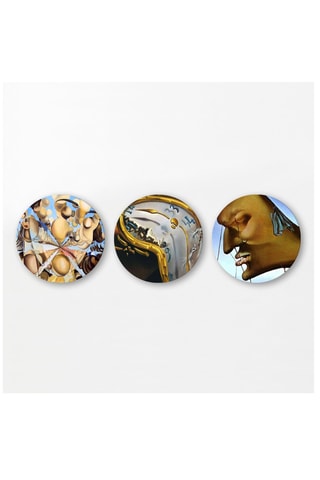 3 tableaux « Galatée des sphères » et « La Persistance de la mémoire » Salvador Dali - 3 x (30 x 30 cm)