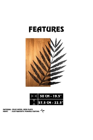 Décoration murale en bois - 50 x 57,5 cm - Naturel et noir