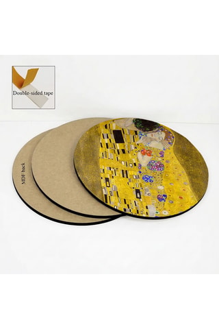 3 tableaux « Période Dorée » Gustav Klimt - 3 x (30 x 30 cm)