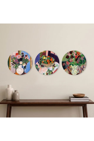 3 tableaux « Les Marguerites », « Nature morte aux oranges » Henri Matisse et « Bouquet de tulipes » et Suzanne Valadon - 3 x (30 x 30 cm)