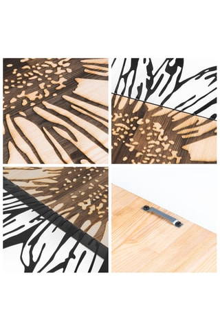 Décoration murale en bois - 56 x 57,5 cm - Naturel et noir